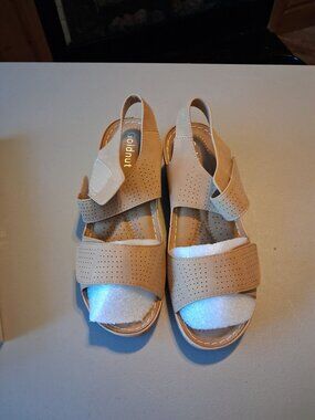 Goldnut Nude Wedge Sandals Size EU 39 US 8.5 Comfort Slingback NEW